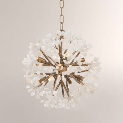 Quartz Crystal Spherical Eight-Light Chandelier