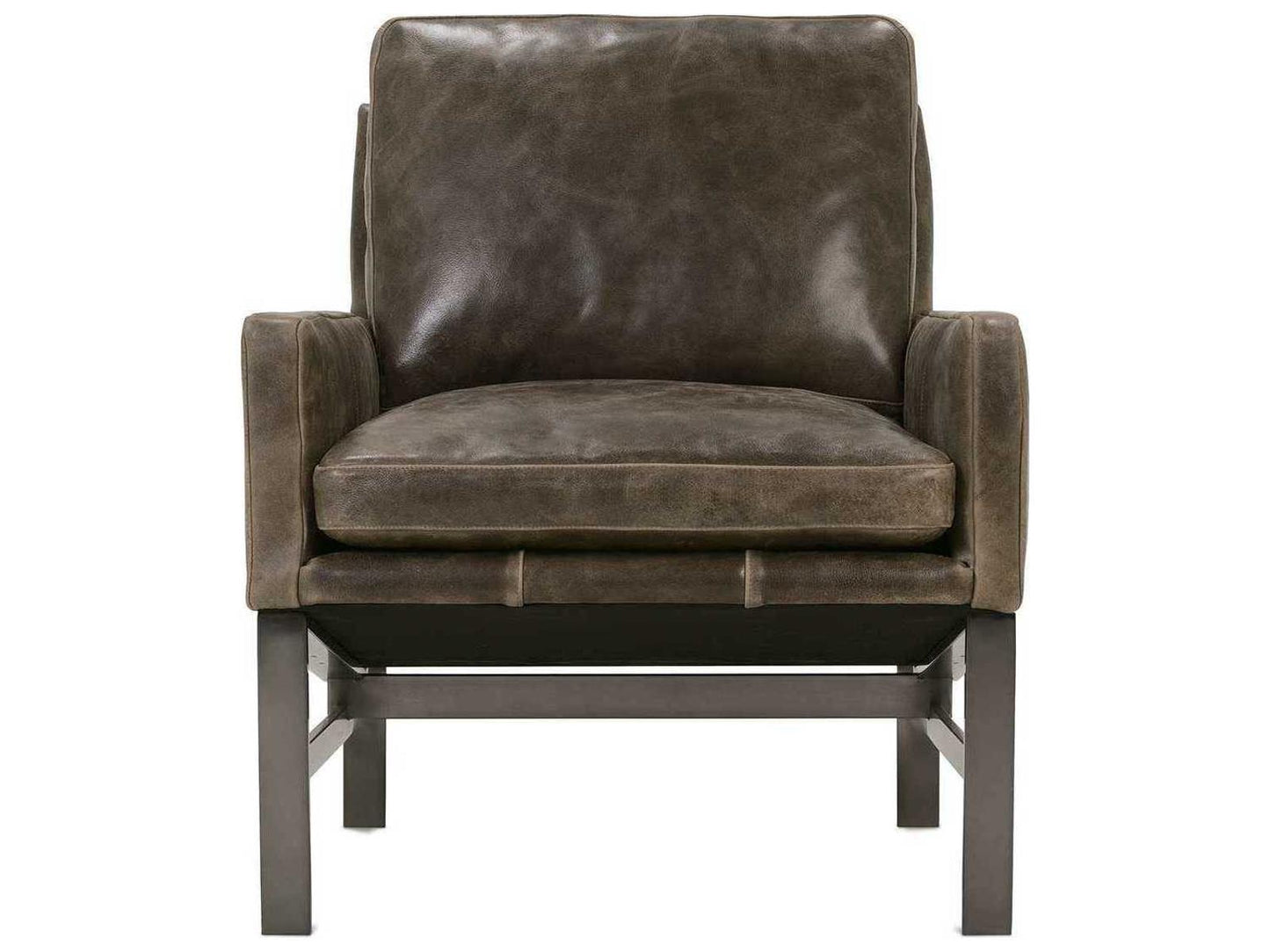 Atticus Leather Accent Chair with Umber Metal Base