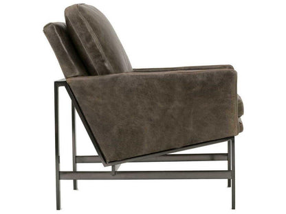 Atticus Leather Accent Chair with Umber Metal Base