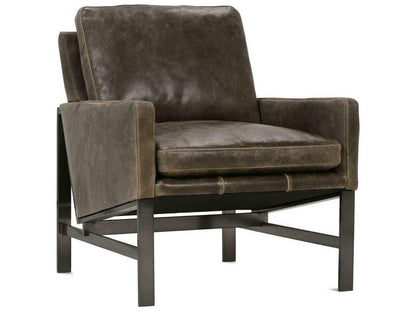 Atticus Leather Accent Chair with Umber Metal Base