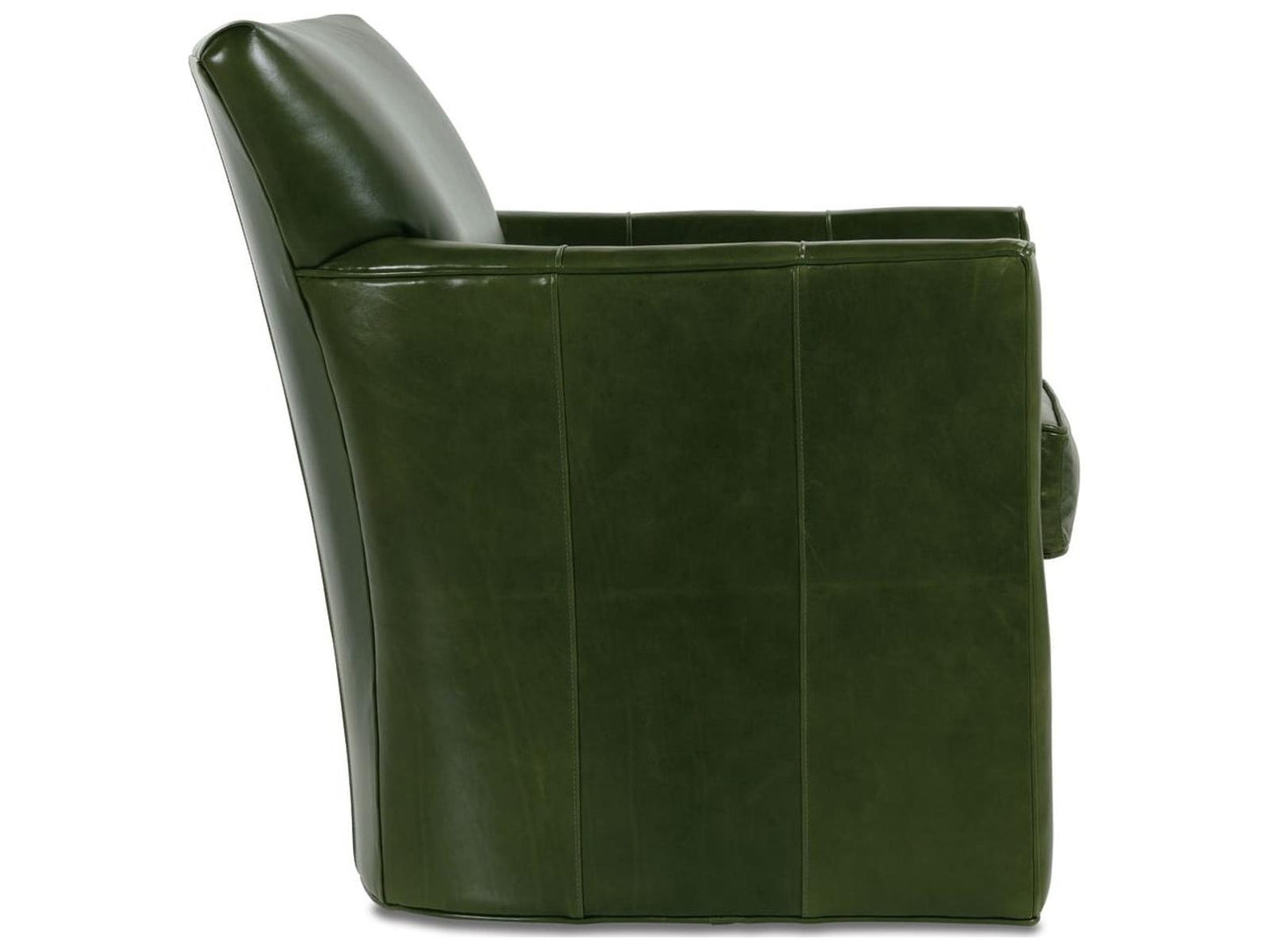 Times Square Swivel Green Leather Accent Chair