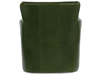 Times Square Swivel Green Leather Accent Chair