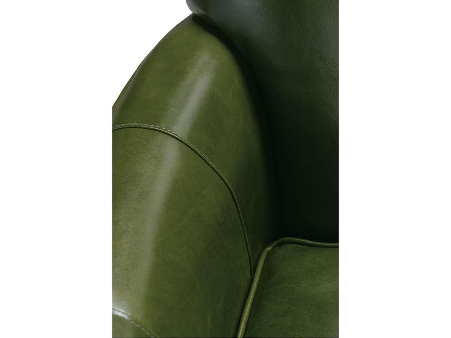 Times Square Swivel Green Leather Accent Chair
