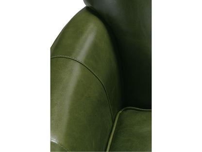Times Square Swivel Green Leather Accent Chair