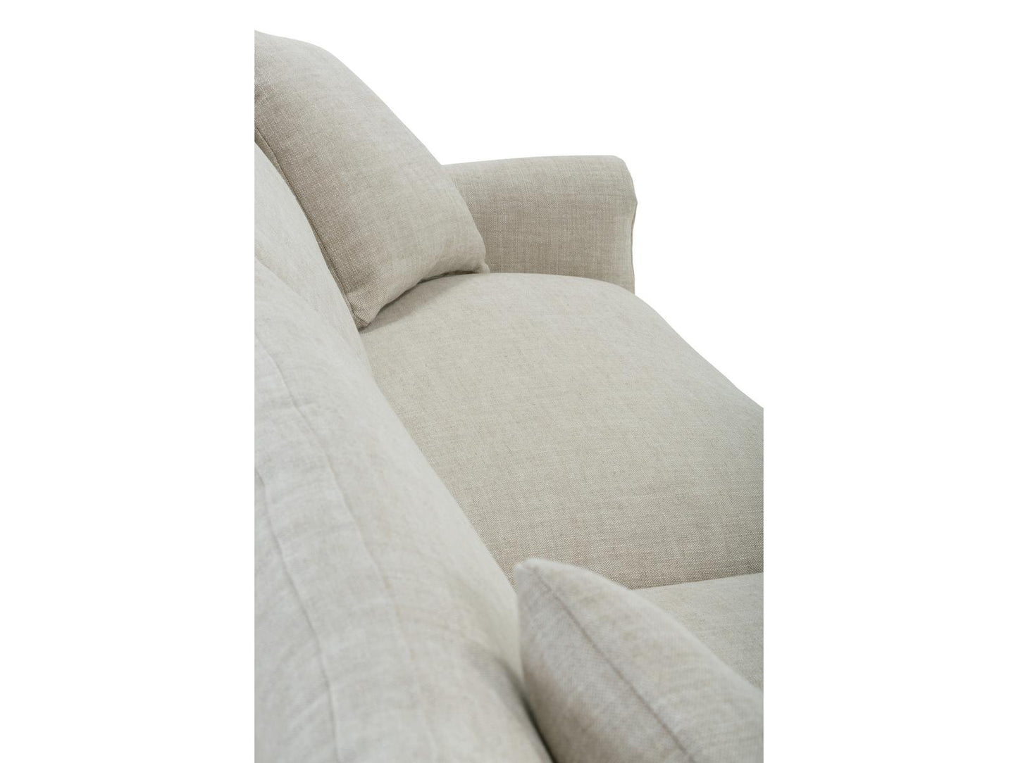 Freya 110-Inch 3-Seat Slipcovered Sofa in Gray Upholstered Fabric