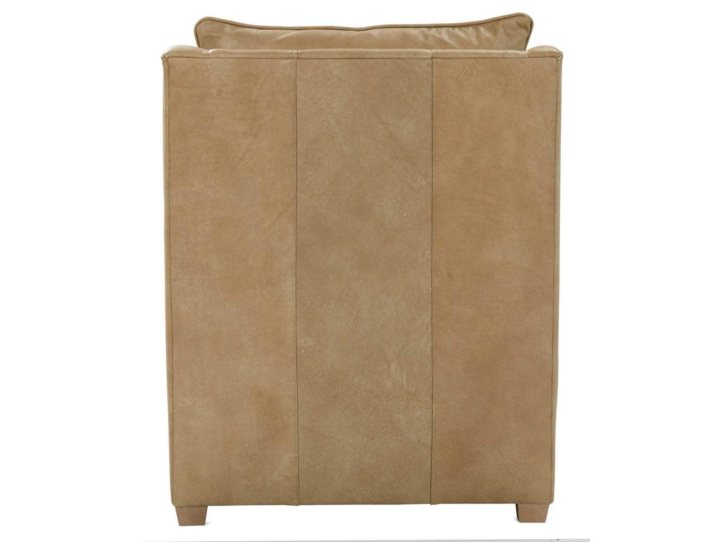 Kara Brown Leather Accent Chair with Track Arms