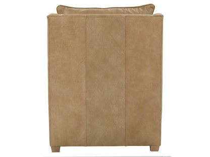 Kara Brown Leather Accent Chair with Track Arms