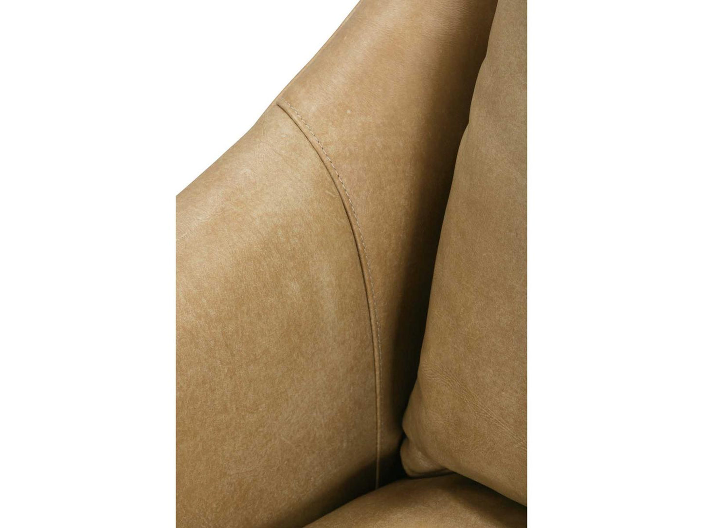 Kara Brown Leather Accent Chair with Track Arms