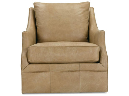 Kara Glider Brown Leather Accent Swivel Chair