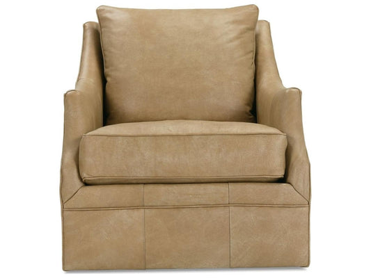Kara Glider Brown Leather Accent Swivel Chair