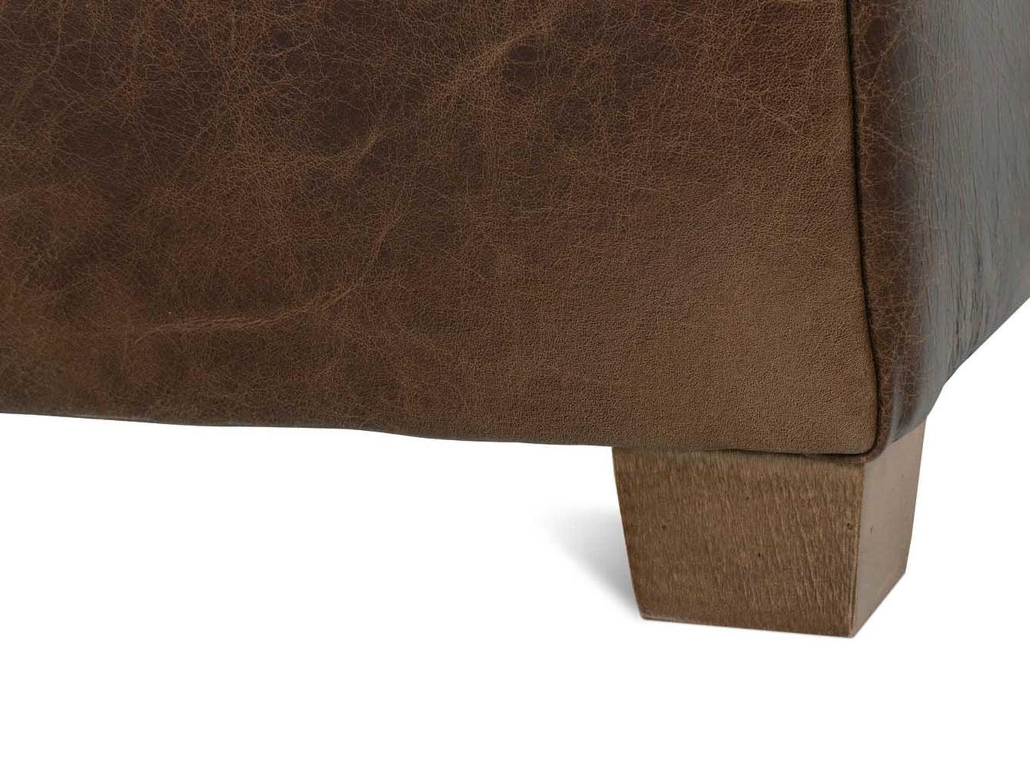 Lilah Brown Leather Accent Chair with Track Arms and Loose Back
