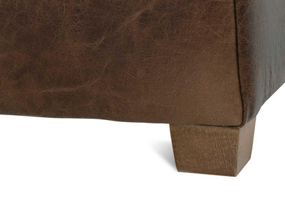 Lilah Brown Leather Accent Chair with Track Arms and Loose Back