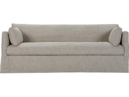 Madeline 3-Seat Upholstered Slip Sofa in Natural Gray Linen
