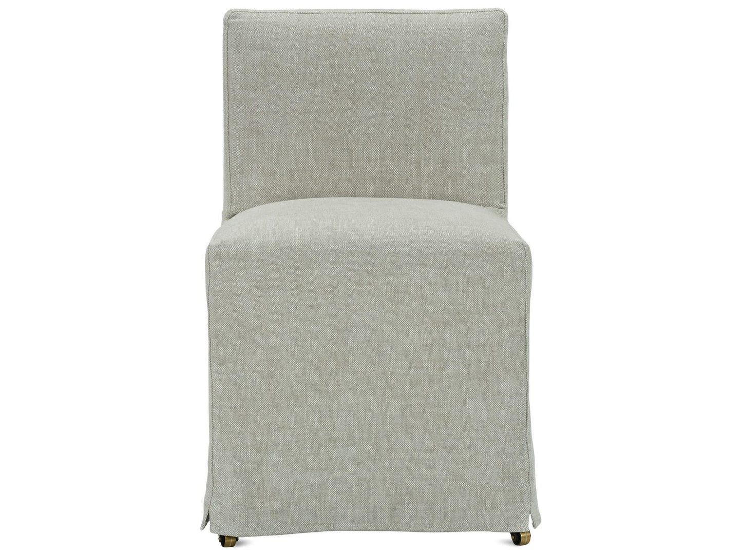 Odessa Beige Upholstered Side Dining Chair with Removable Slipcover and Casters