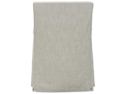 Finch Beige Upholstered Arm Dining Chair with Slipcover and Casters