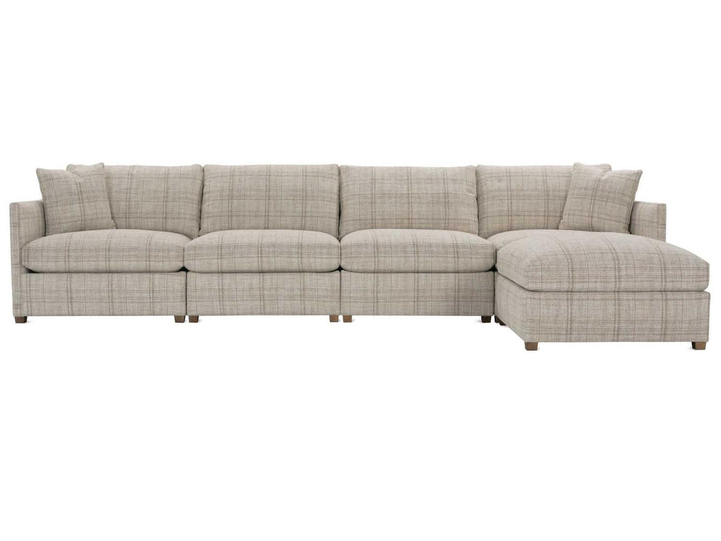Serena Modular Upholstered Sectional Sofa in Beige Fabric