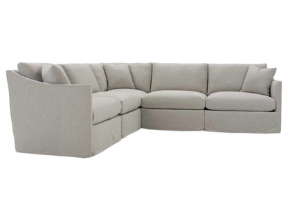 Serena 2-Piece 4-Seat Slipcovered Sectional Sofa in Gray Fabric