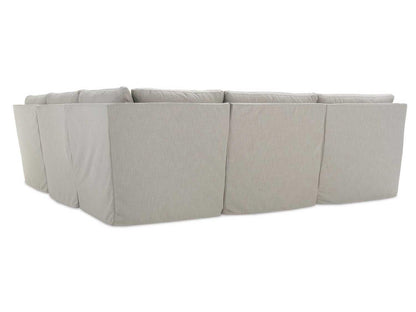 Serena 2-Piece 4-Seat Slipcovered Sectional Sofa in Gray Fabric