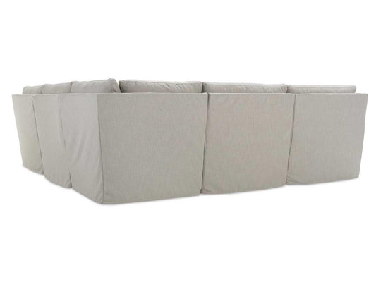 Serena 2-Piece 4-Seat Slipcovered Sectional Sofa in Gray Fabric