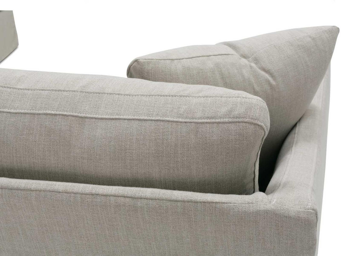Serena 2-Piece 4-Seat Slipcovered Sectional Sofa in Gray Fabric
