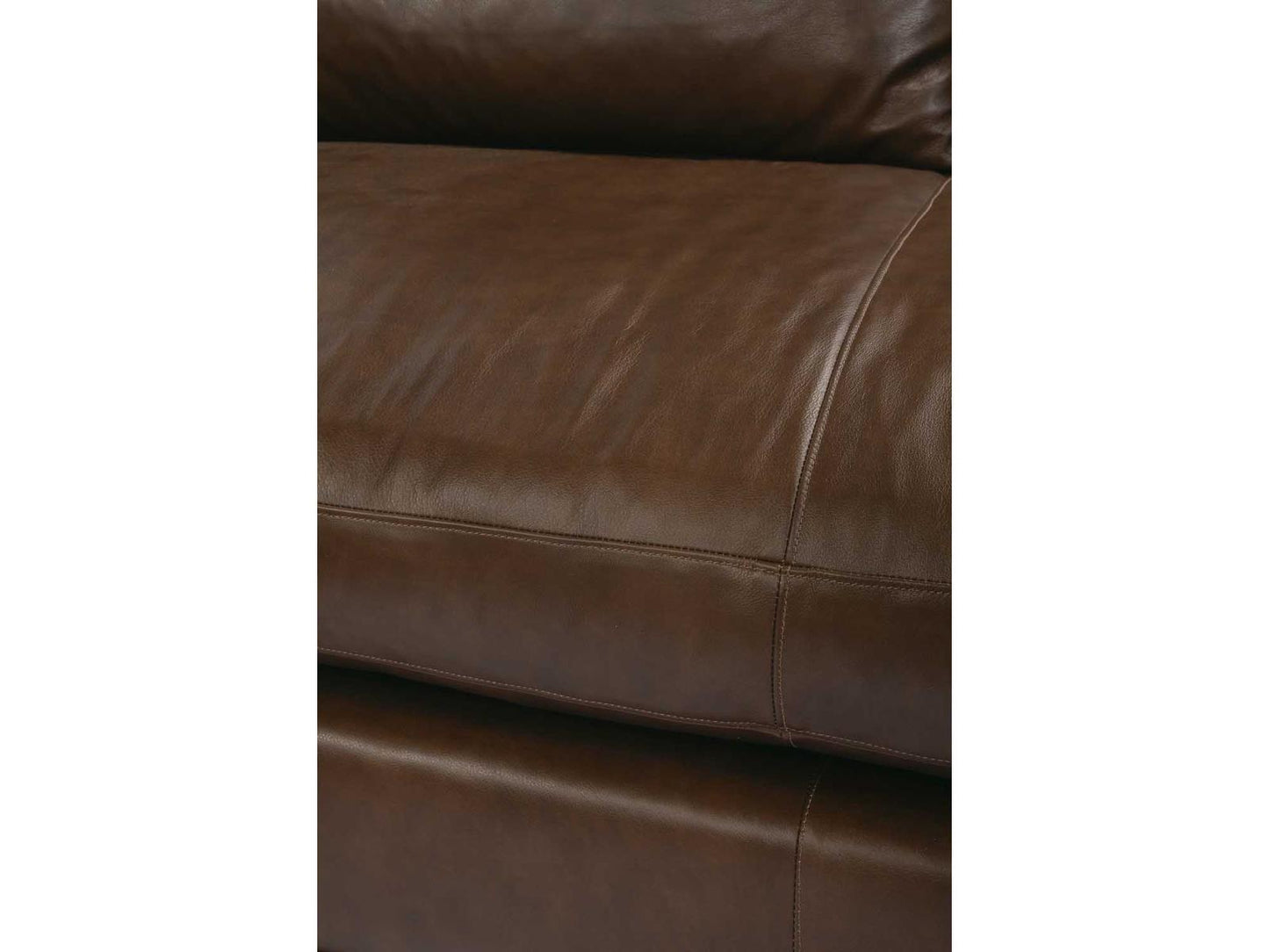 Sylvie 2-Piece Genuine Leather Sectional Sofa in Brown