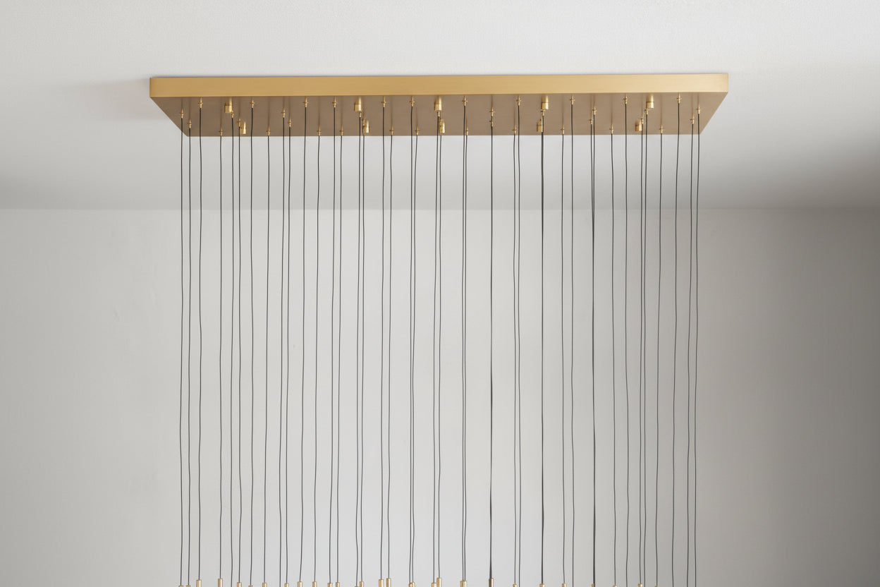 Raindrop Glass Solitaire Linear Chandelier