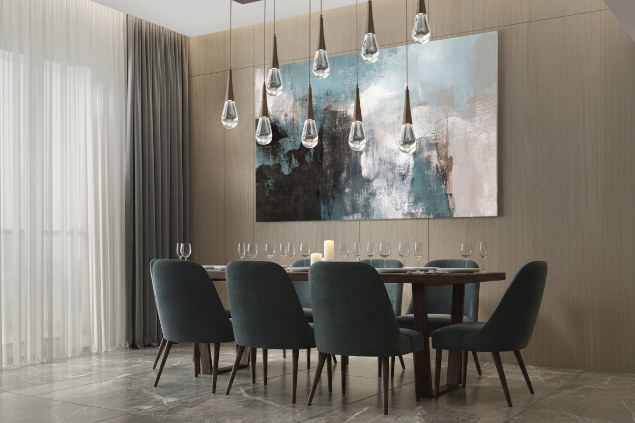 Raindrop Glass Linear Chandelier