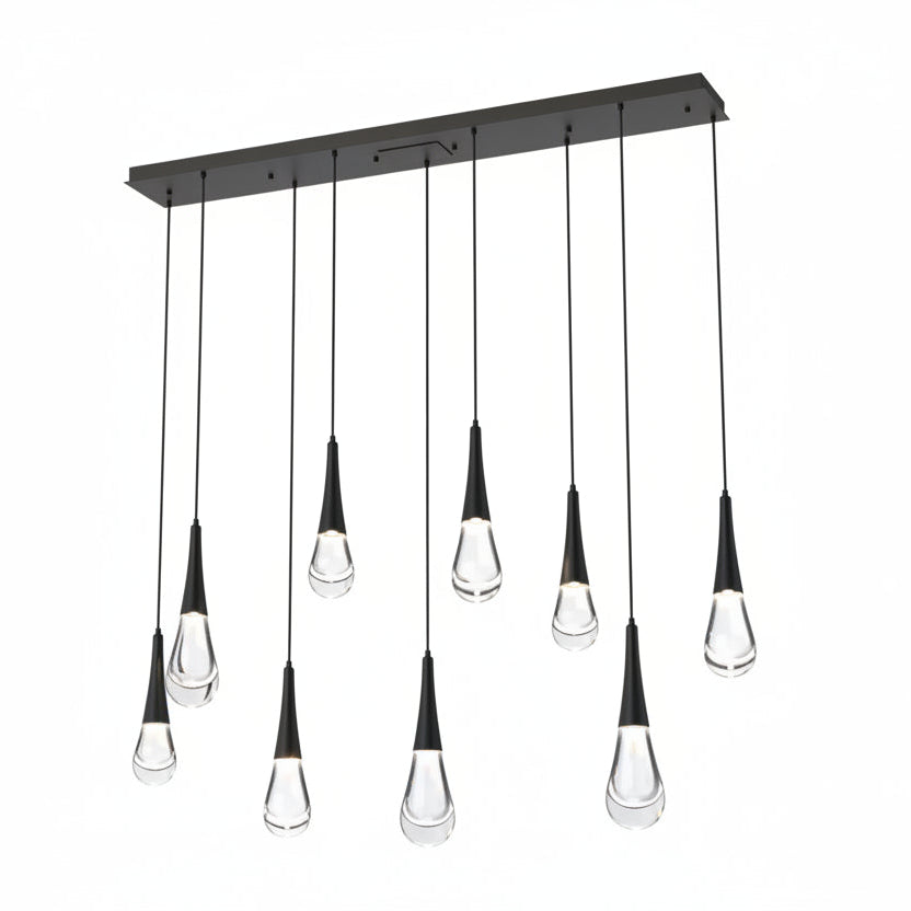Raindrop Glass Linear Chandelier