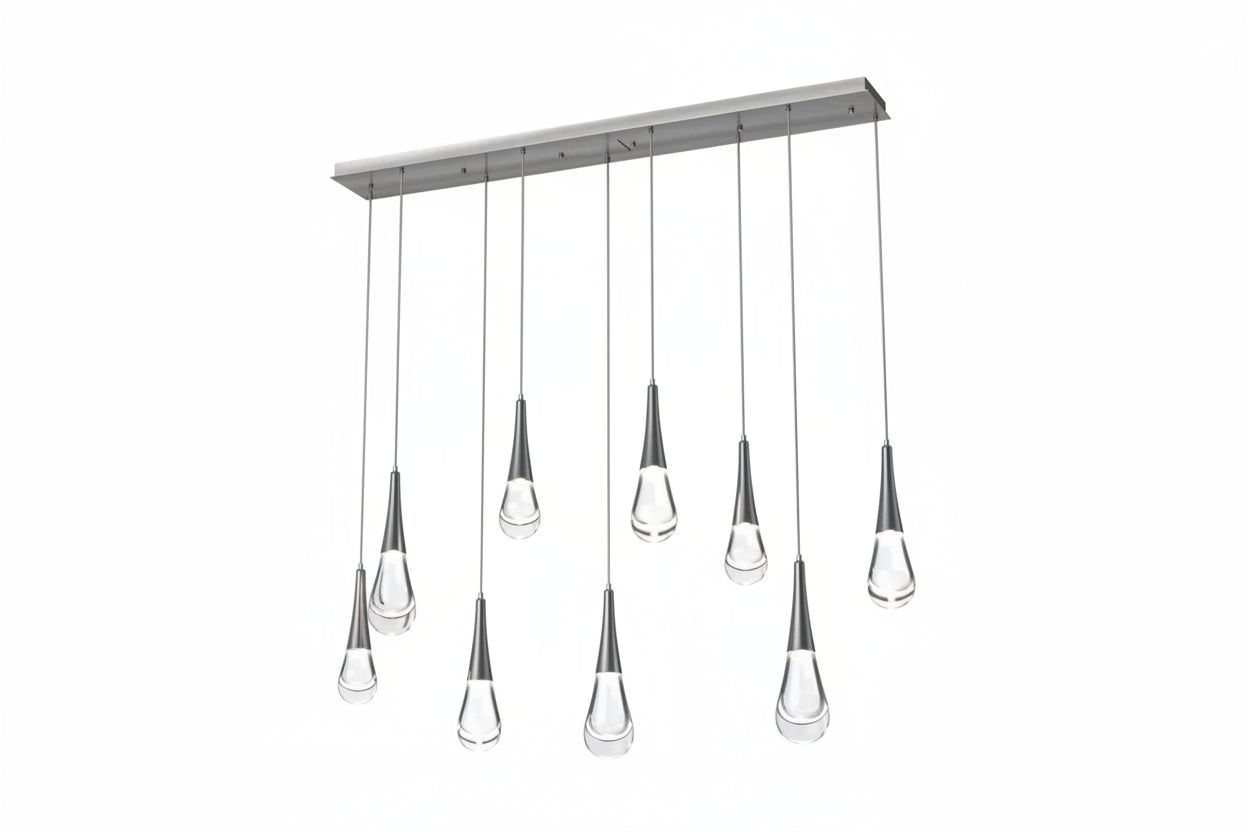 Raindrop Glass Linear Chandelier