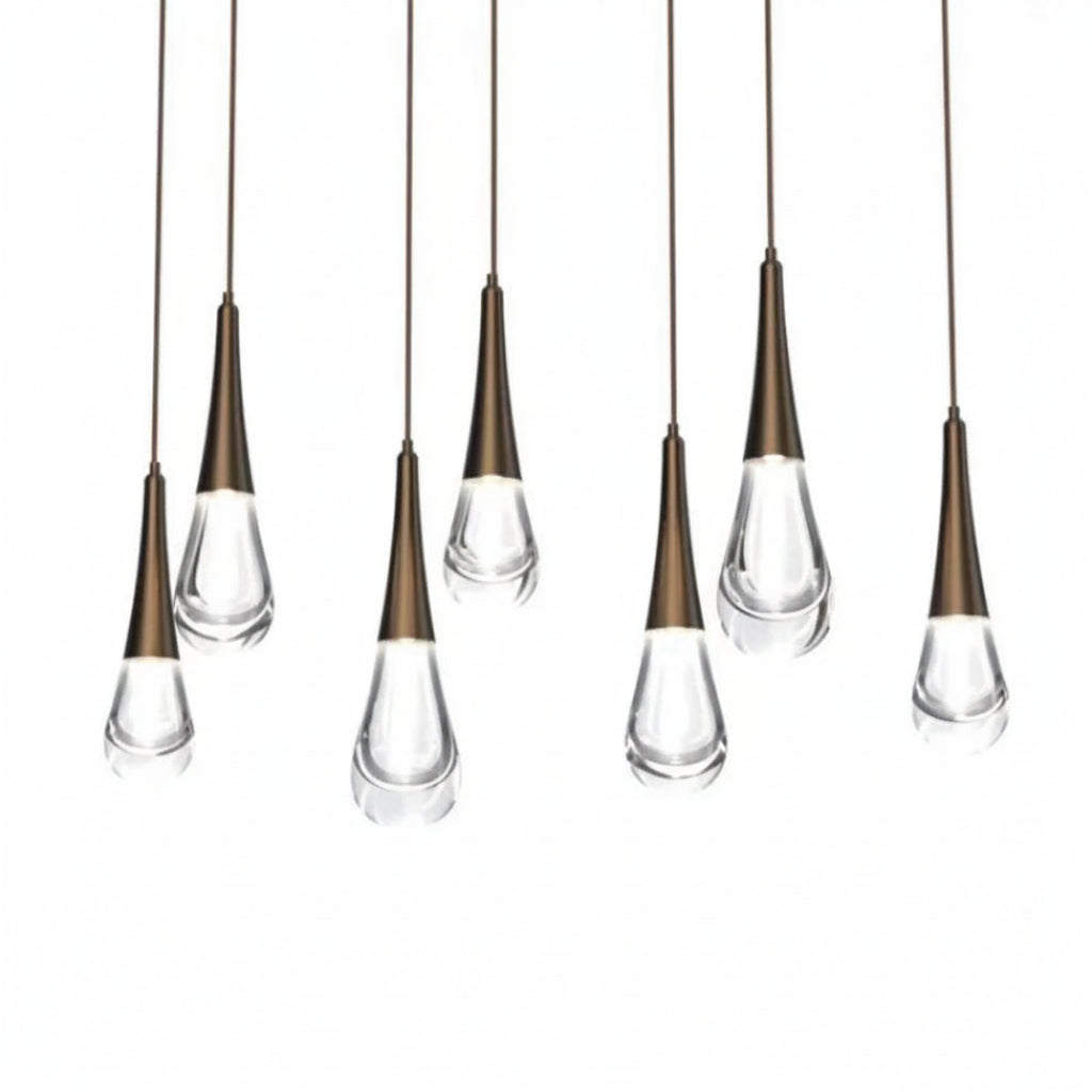 Raindrop Glass Linear Chandelier