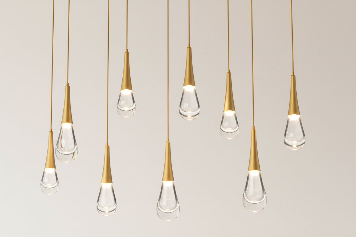 Raindrop Glass Linear Chandelier