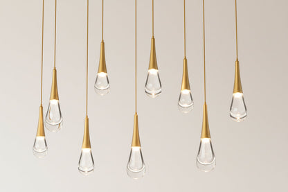 Raindrop Glass Linear Chandelier