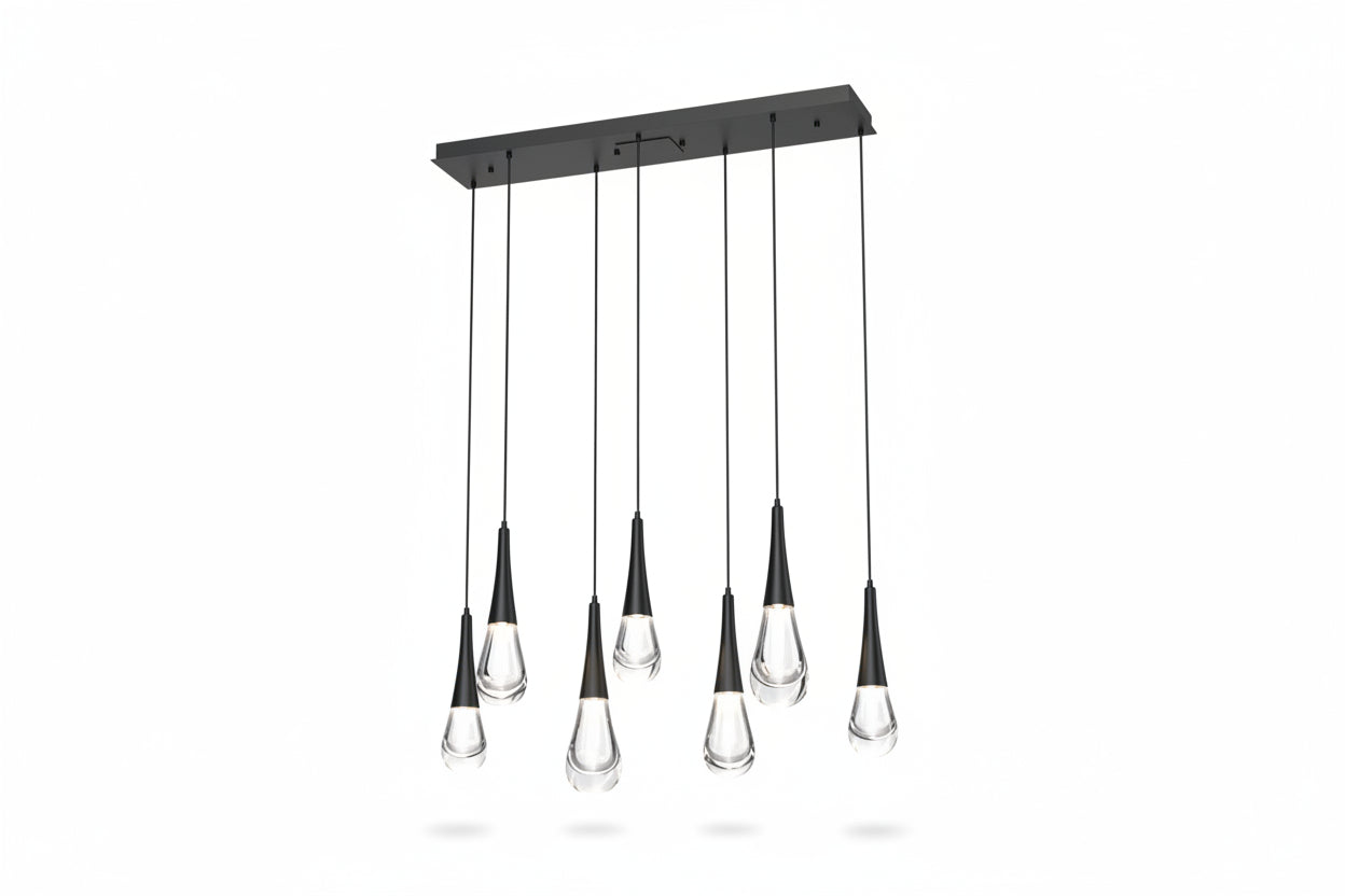 Raindrop Glass Linear Chandelier