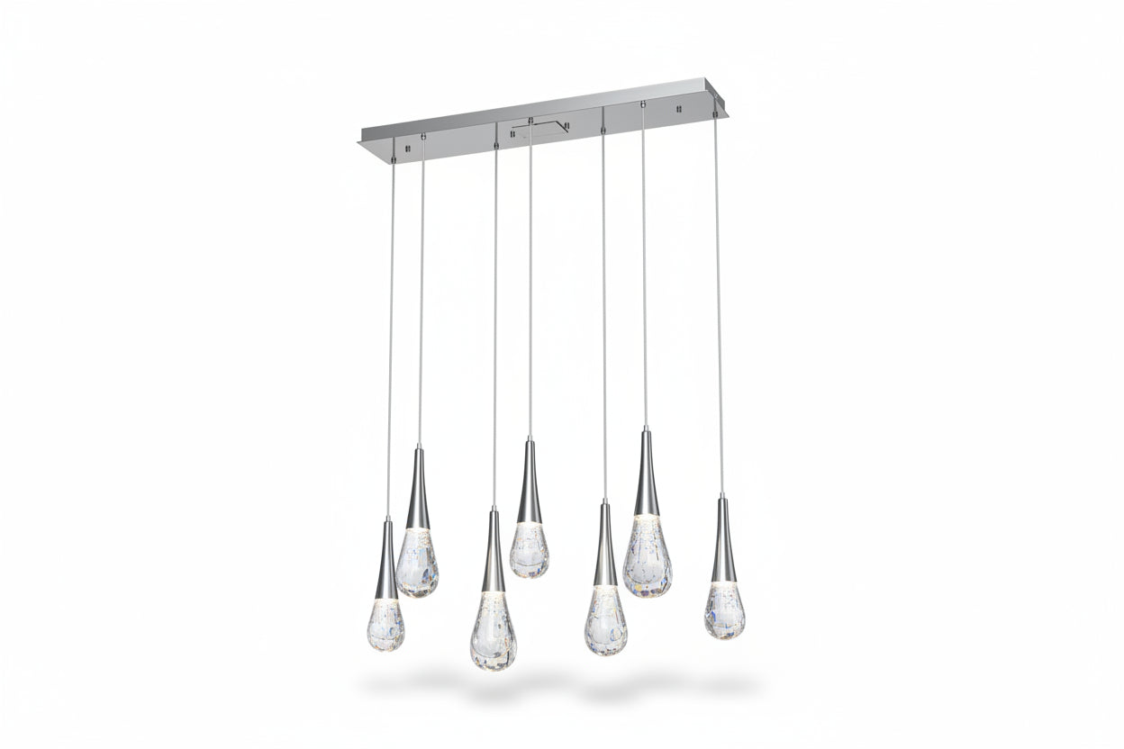 Raindrop Glass Linear Chandelier