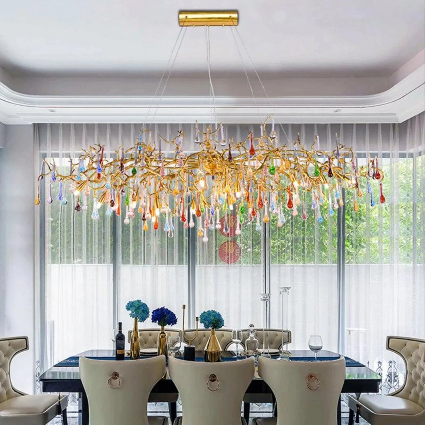 Ran Colorful Crystal Dining Branch Chandelier