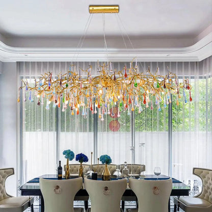 Ran Colorful Crystal Dining Branch Chandelier