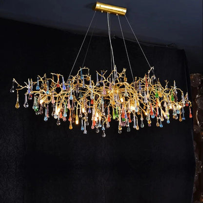 Ran Colorful Crystal Dining Branch Chandelier