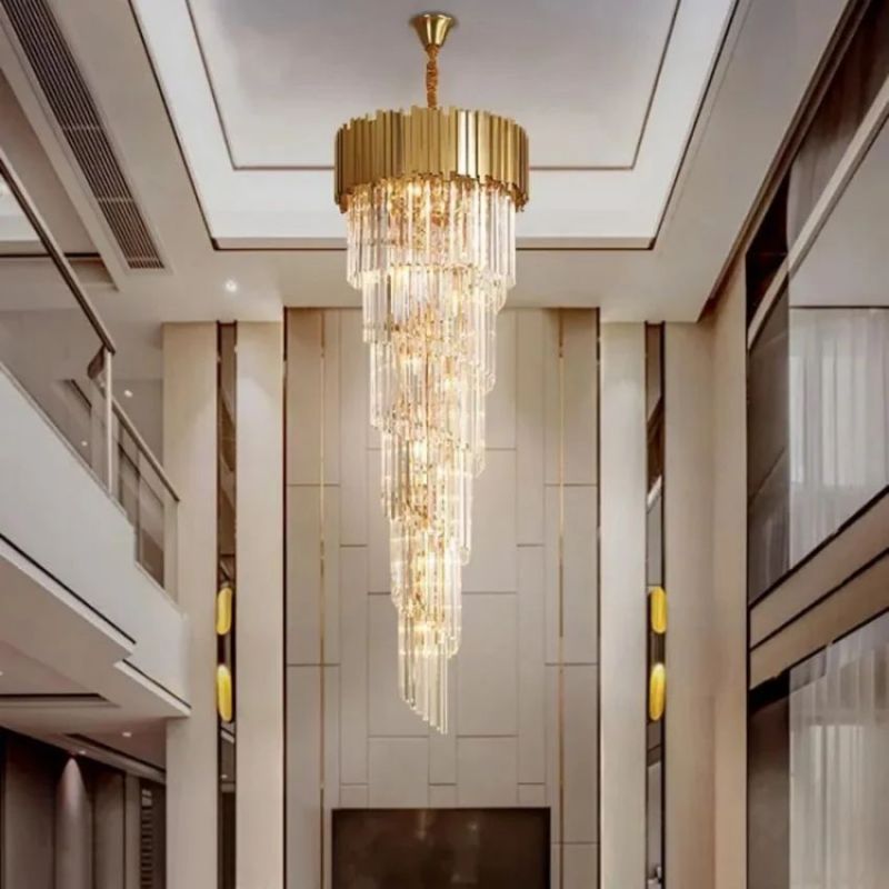 Rhea Golden Modern Crystal Chandelier