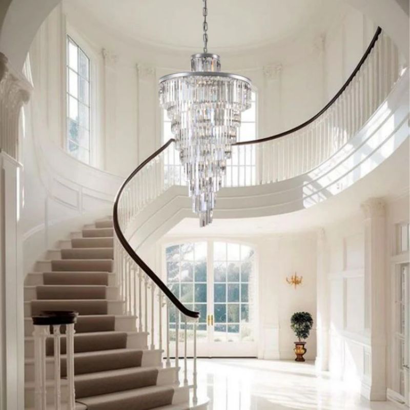 Rhea Spiral Tierd Crystal Chandelier