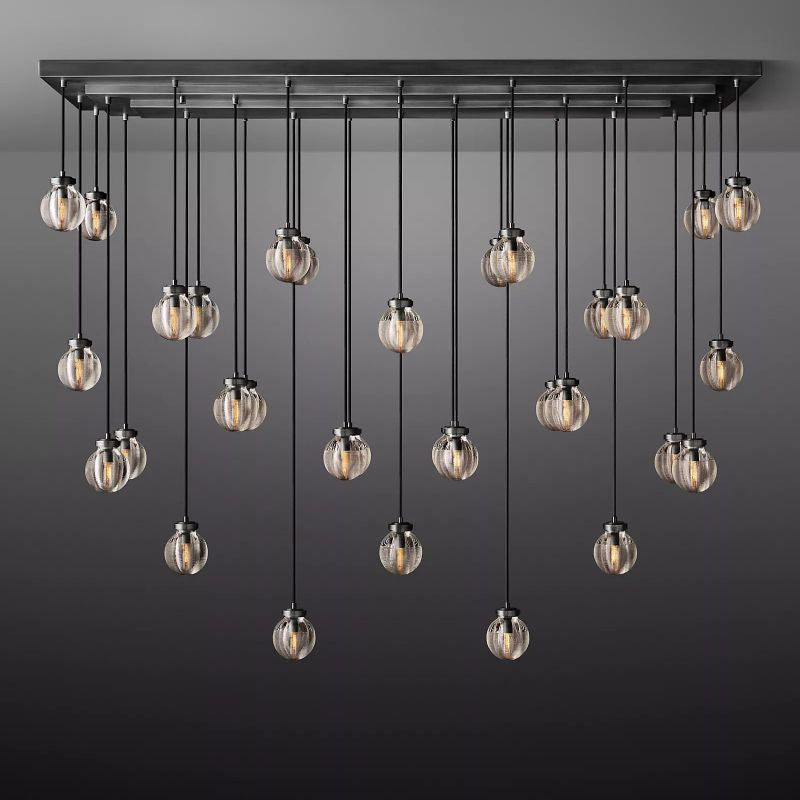 Roby Spherical Modern Rectangular Chandelier 72”