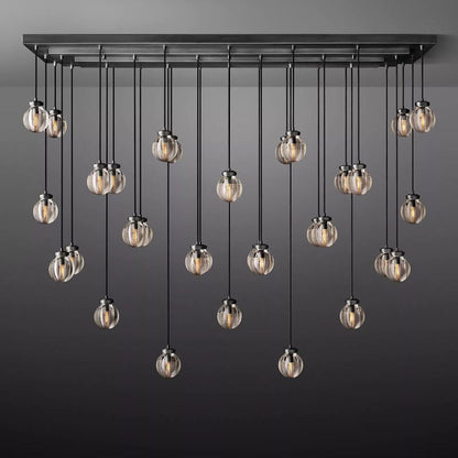 Roby Spherical Modern Rectangular Chandelier 72”