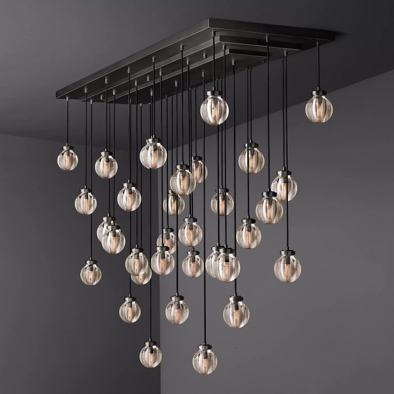 Roby Spherical Modern Rectangular Chandelier 72”