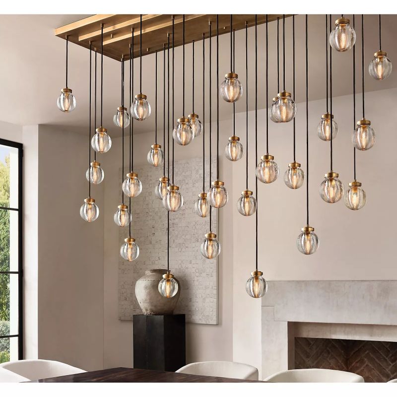 Roby Spherical Modern Rectangular Chandelier 72”