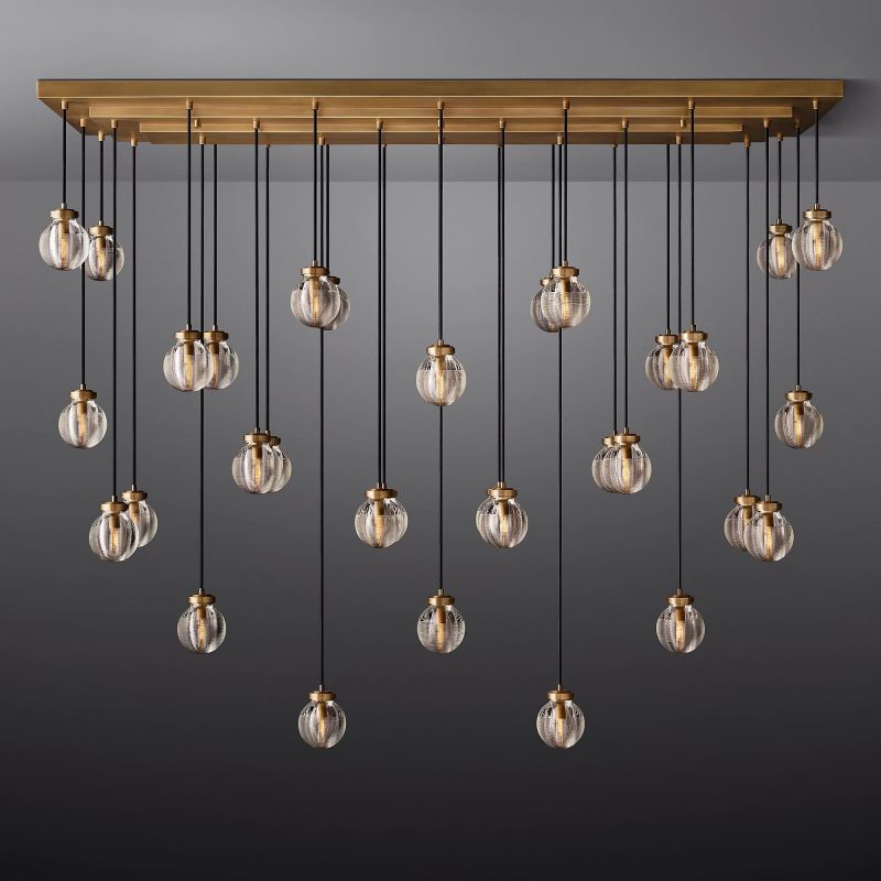 Roby Spherical Modern Rectangular Chandelier 72”