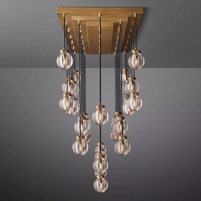 Roby Spherical Modern Rectangular Chandelier 72”