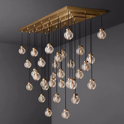 Roby Spherical Modern Rectangular Chandelier 72”
