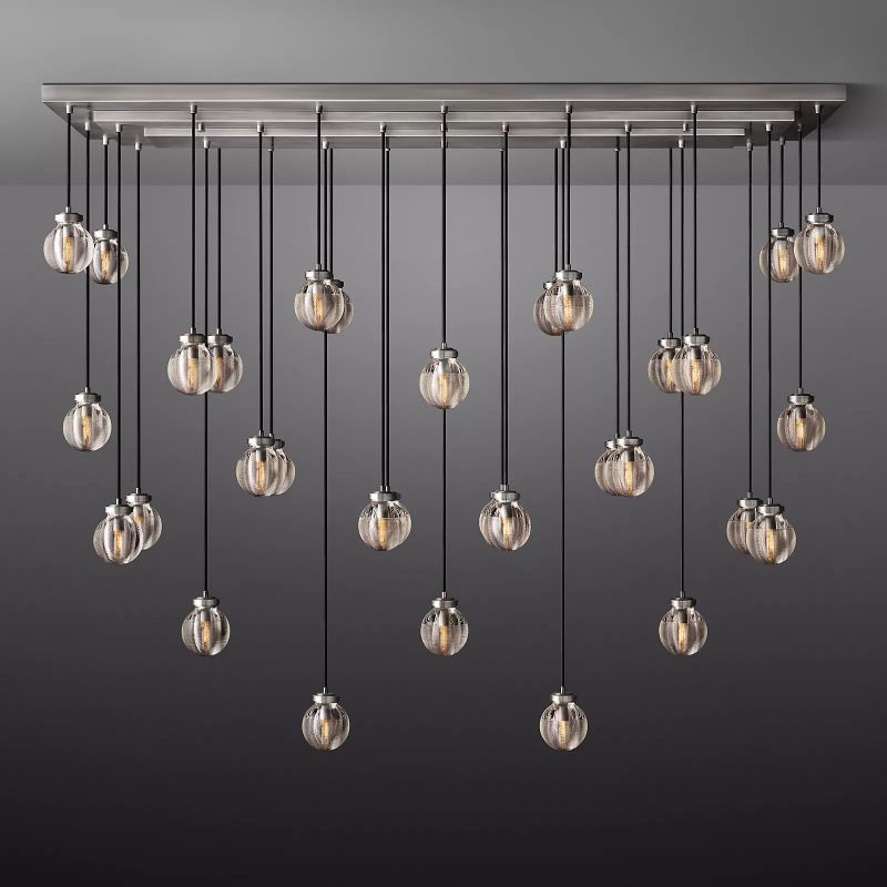 Roby Spherical Modern Rectangular Chandelier 72”