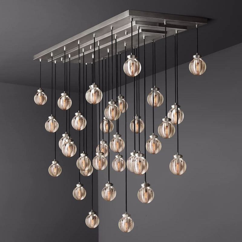 Roby Spherical Modern Rectangular Chandelier 72”