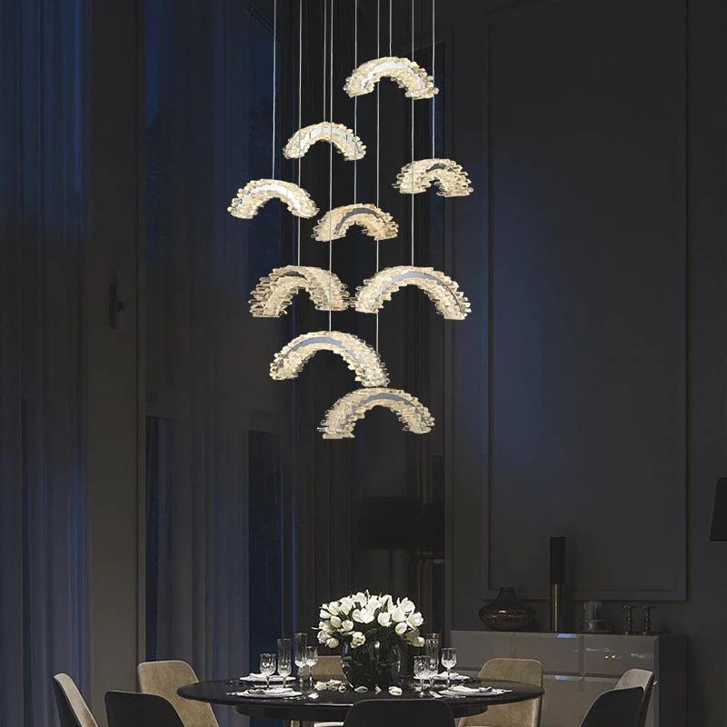 Rocast Crystal Crescent Chandelier