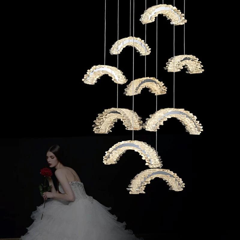 Rocast Crystal Crescent Chandelier